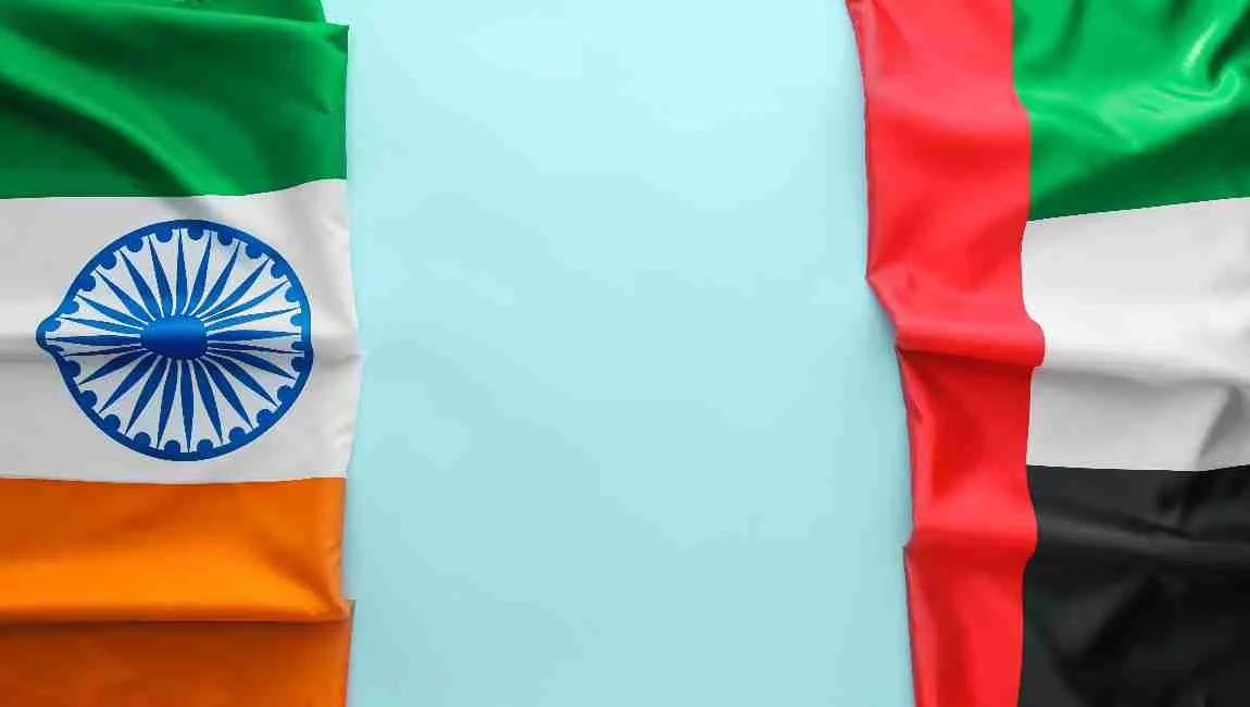 National United Arab Emirates and Indian flags